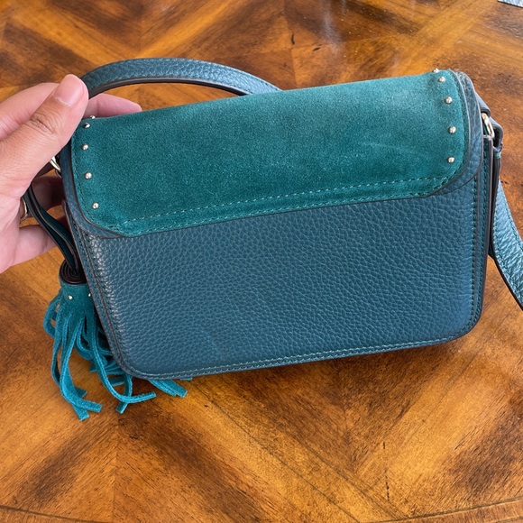 Kate Spade Teal Kenway Suede Crossbody with Tassel - Picture 5 of 11